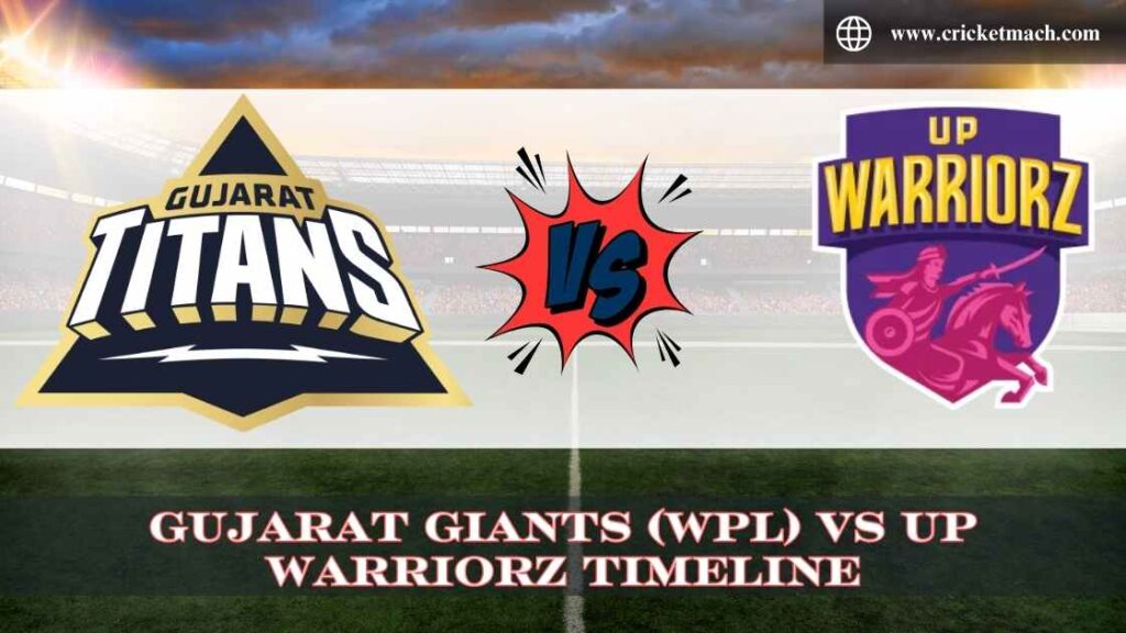 Gujarat Giants (WPL) VS UP Warriorz Timeline